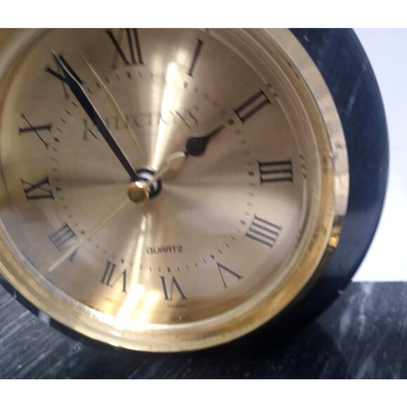 Marble Executive Desk Stationary Clock / Pen Holder, Name Plate / Card Holder - Picture 3 of 12